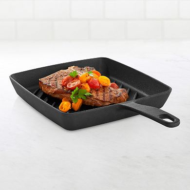 Food Network™ 9.8-in. Pre-Seasoned Cast-Iron Grill Pan
