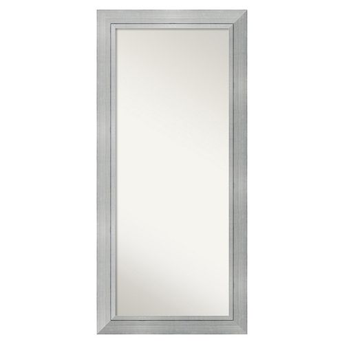 Amanti Art Romano Modern Silver Finish Framed Wood Floor Mirror