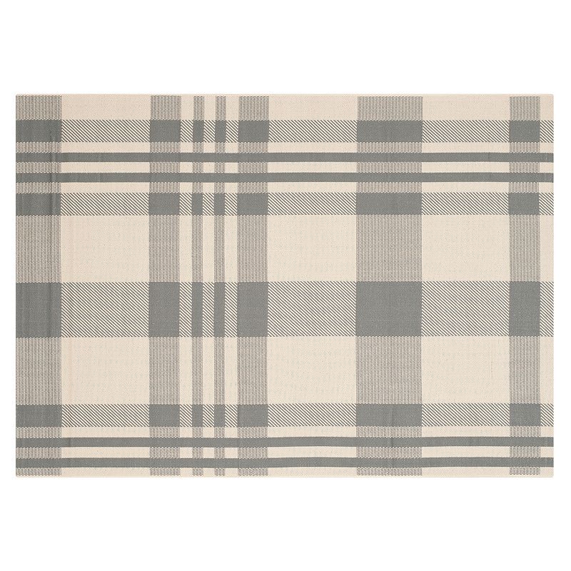 Safavieh Courtyard Tartan Plaid Indoor Outdoor Rug, Grey, 4X5.5 Ft