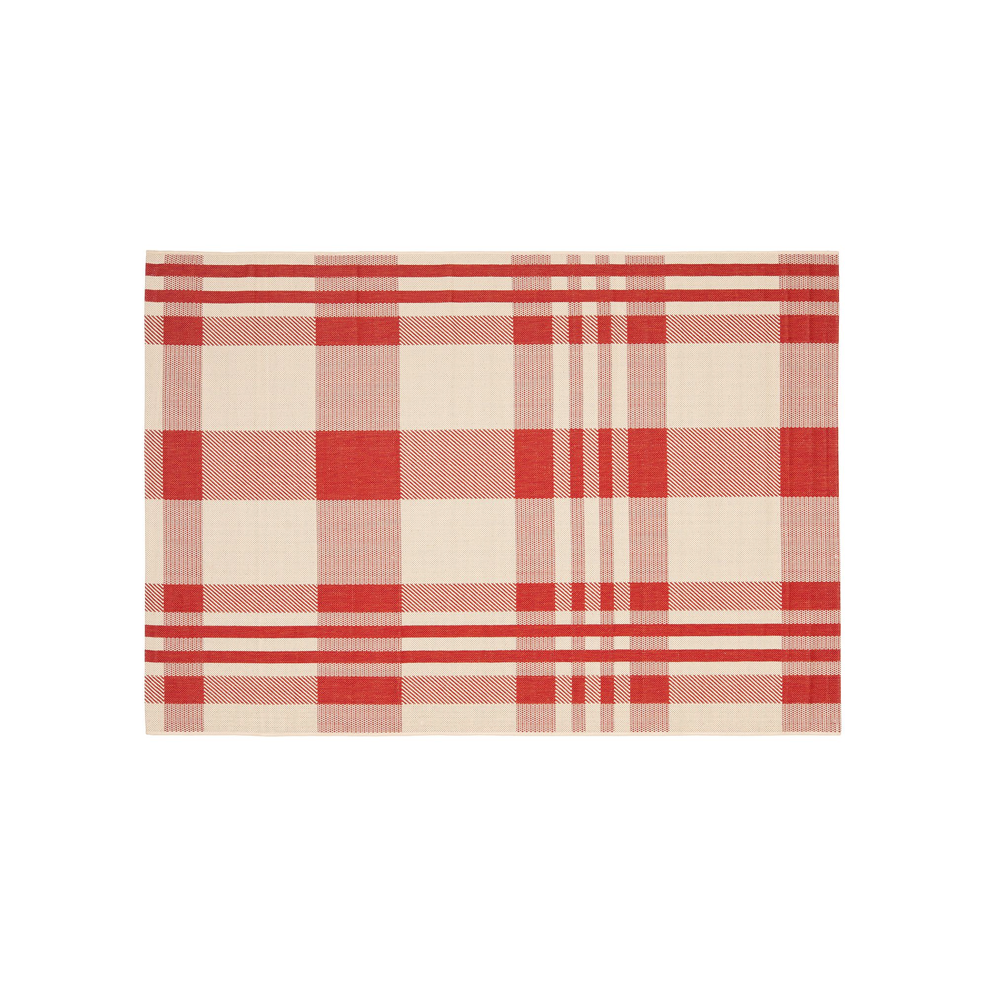 Safavieh Courtyard Tartan Plaid Indoor Outdoor Rug, Red Ivory