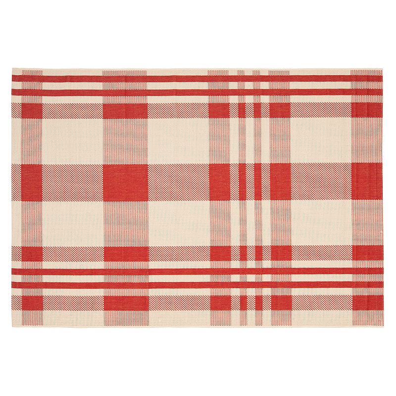 Safavieh Courtyard Tartan Plaid Indoor Outdoor Rug, Red, 9X12 Ft