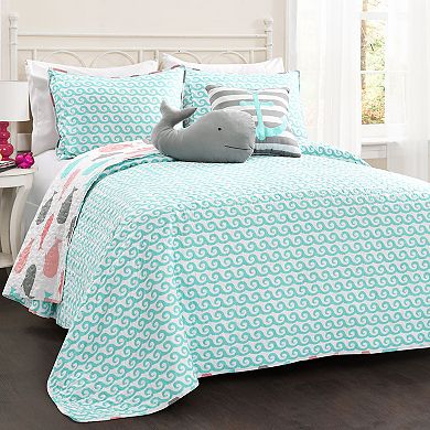 Lush Decor Whale Quilt Set