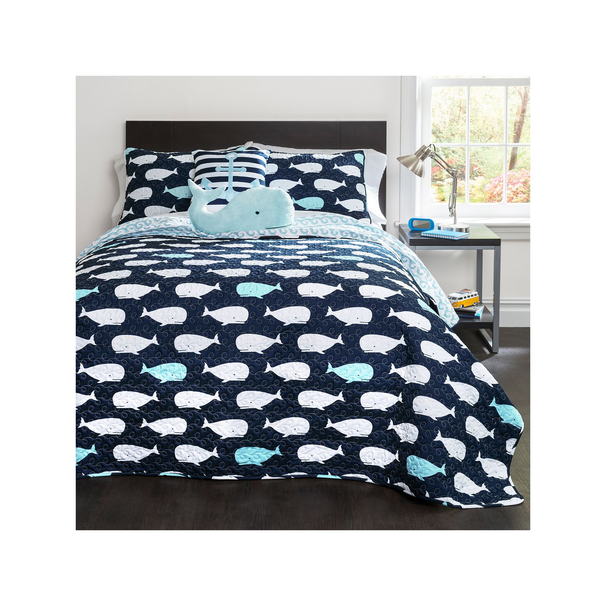 Lush Decor Whale Quilt Set, Blue