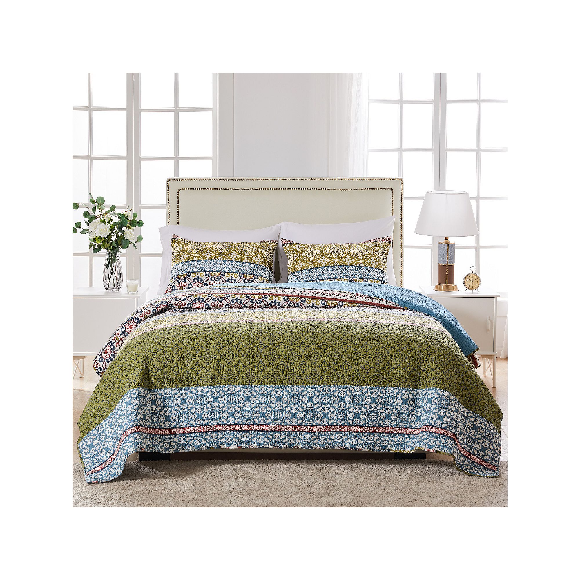 Greenland Home Fashions Shangri-La Quilt Set, Multi