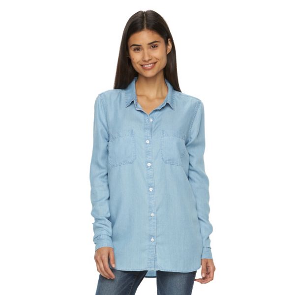 Juniors' SO® Perfectly Soft Button-Front Shirt