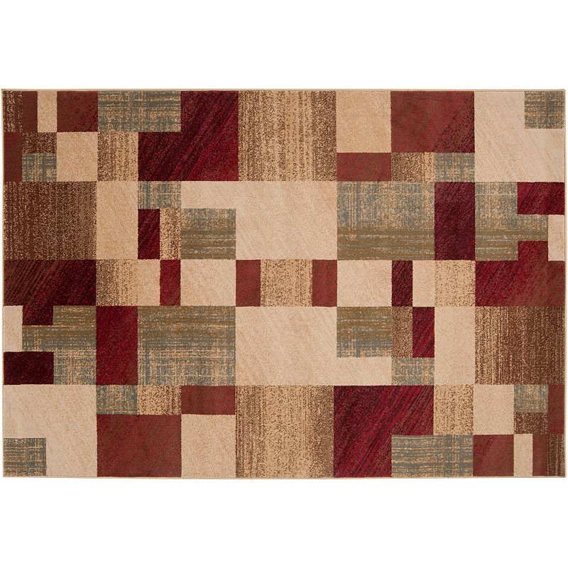 Decor 140 Kenderes Geometric Rug, Dark Red, 8X11 Ft