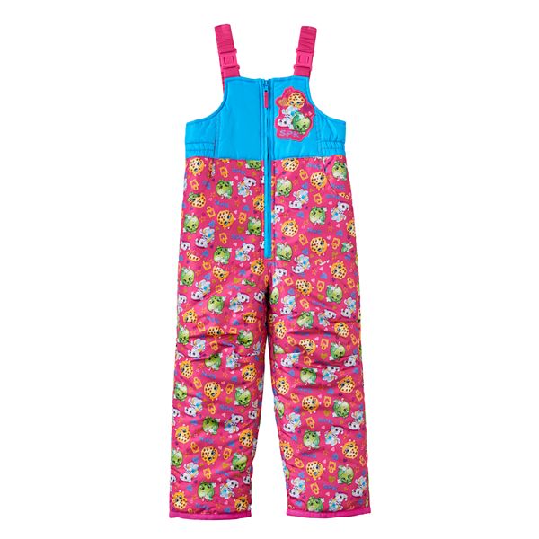 Girls 4 6x Shopkins Sneaky Wedge Kooky Cookie Apple Blossom Bib Snowpants