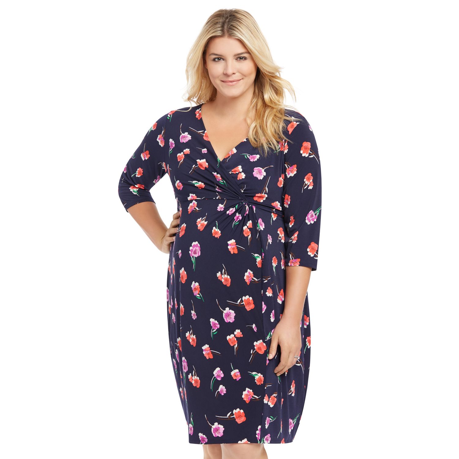 plus size maternity wrap dress