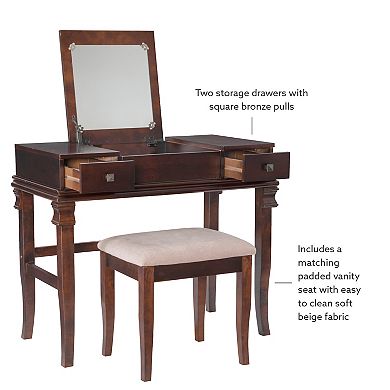 Linon Angela Vanity 2-piece Set