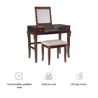 Linon Angela Vanity 2-piece Set