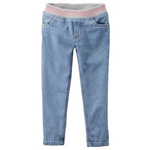 Baby Girl Carter's Pull-On Ribbed Waistband Jeans