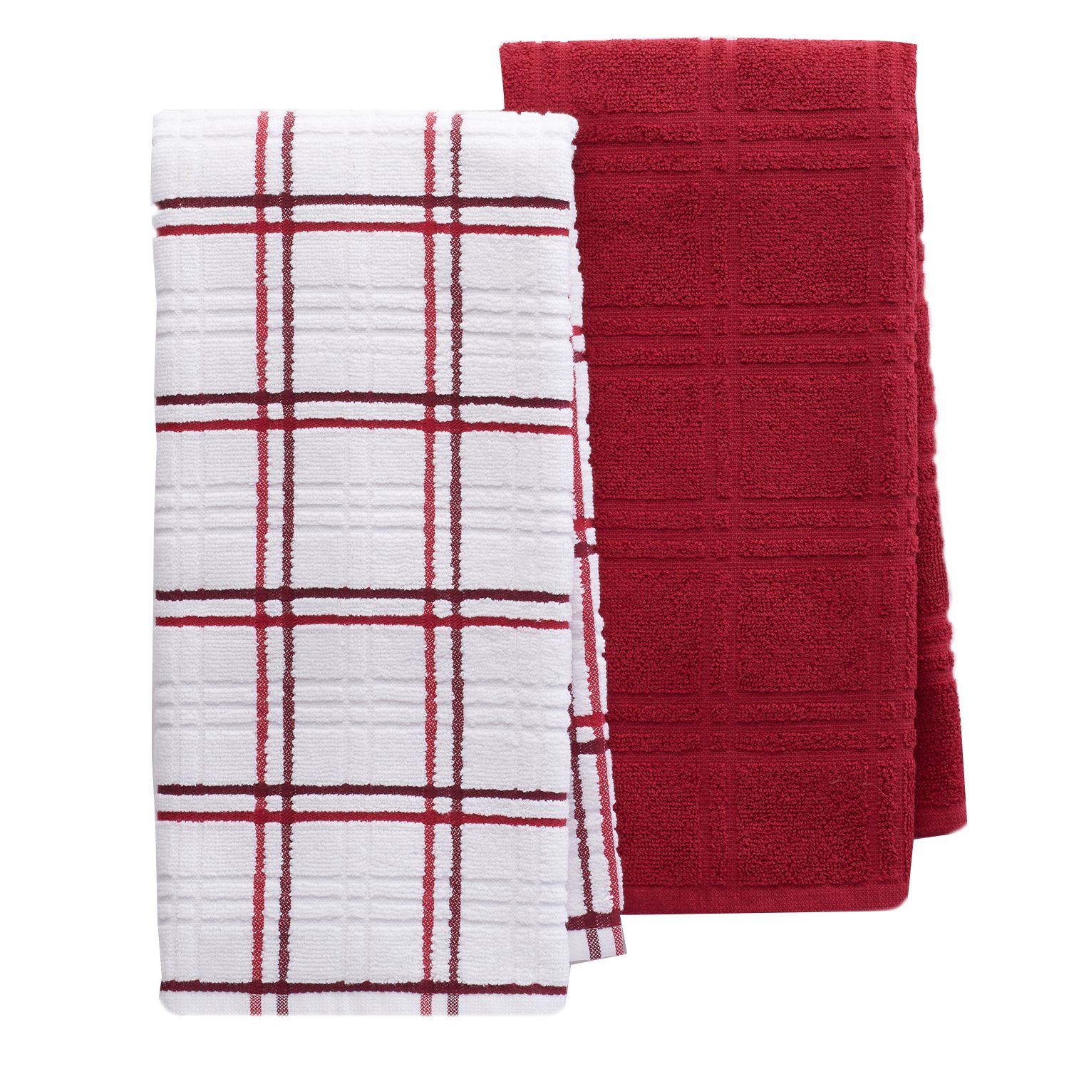 red kitchen towels