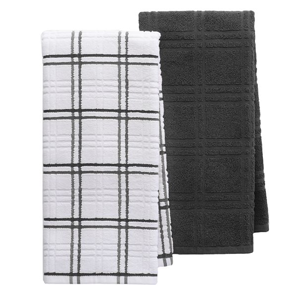 Food Network Kitchen Towels, 2-Pack Dishtowels Gray Family Farmhouse 