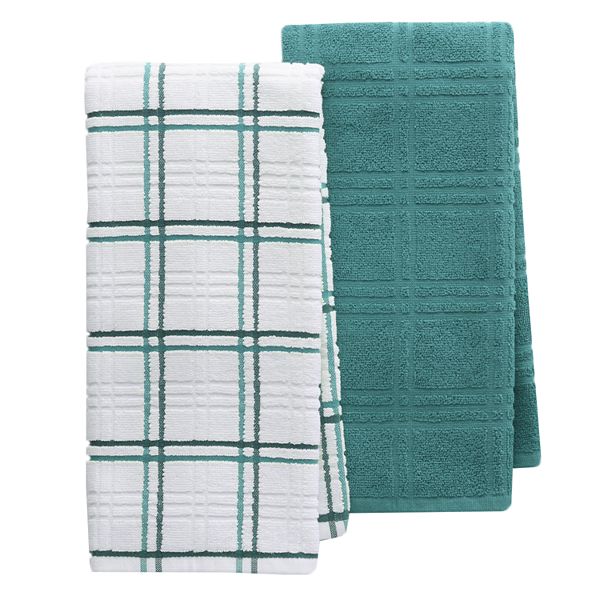 Food Network™ Plaid Kitchen Towel 2-pack - Turquoise