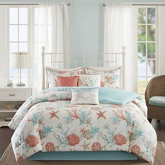 Madison Park Pacific Grove 7 pc Coastal Comforter Set with Throw Pillows