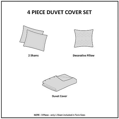 Madison Park Isabella 2-in-1 4-piece Duvet Cover Set