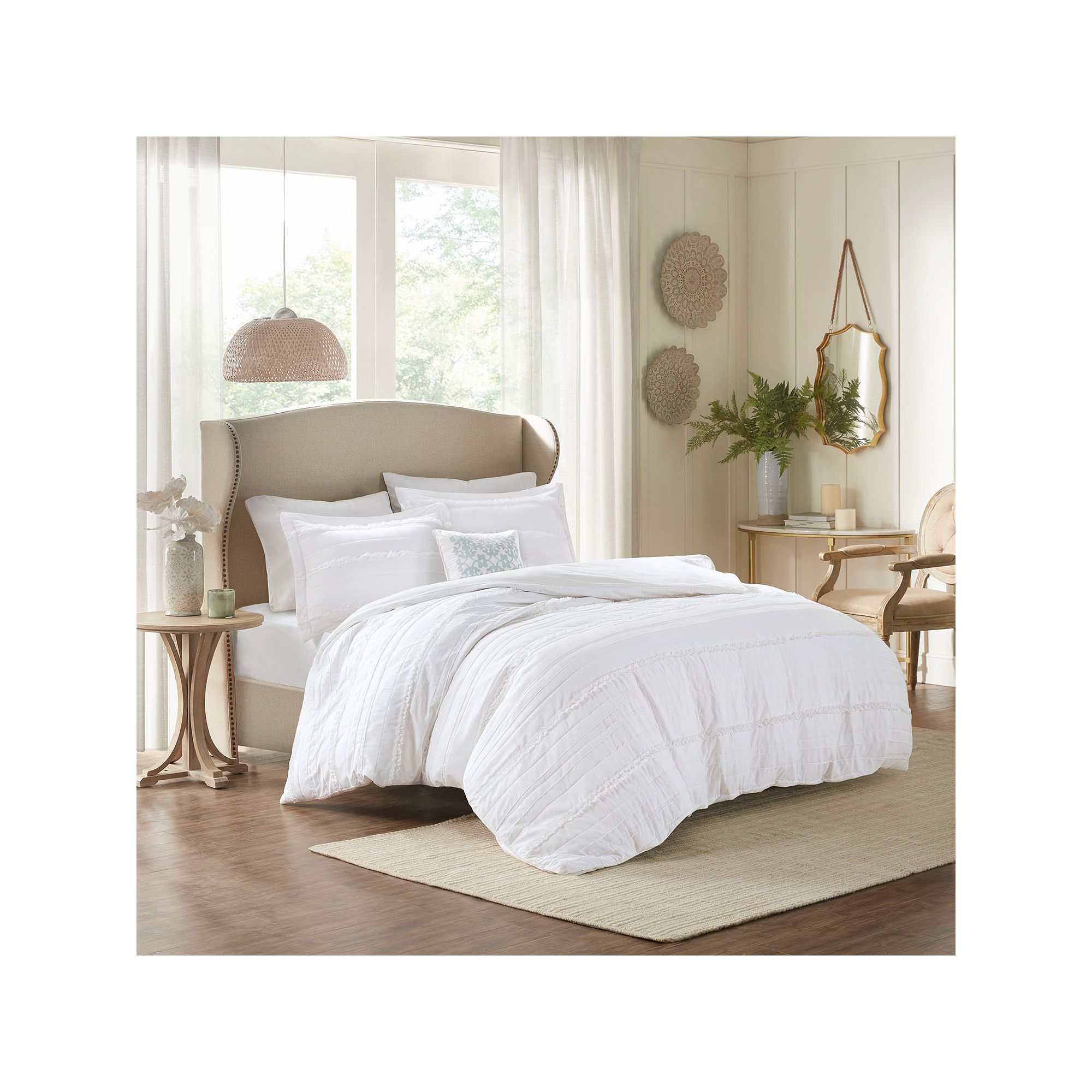 Madison Park Isabella 2-in-1 4-piece Microfiber Duvet Cover Set with Throw 