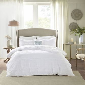 Madison Park Isabella 2-in-1 4 pc Microfiber Duvet Cover Set with Throw Pillow