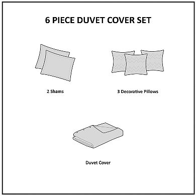 Madison Park Moraga 2-in-1 6-piece Duvet Cover Set