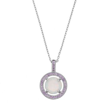 Nautica Rocks Sterling Silver Lab-Created Opal &Cubic Zirconia Halo Pendant