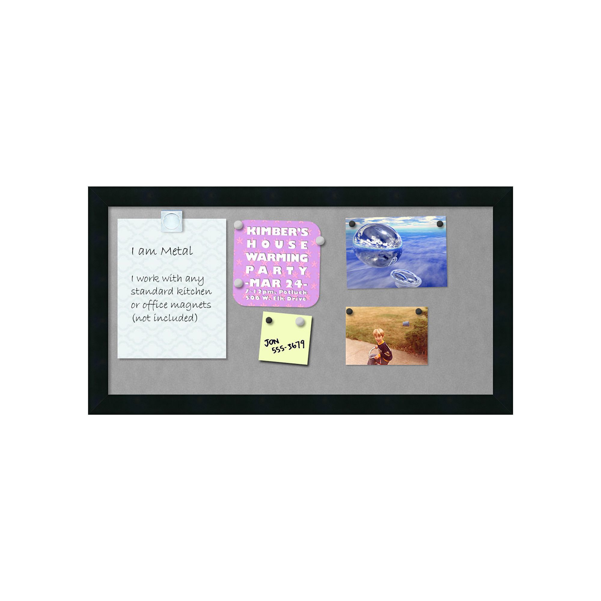 Amanti Art Mezzanotte Medium Magnetic Bulletin Board, Black
