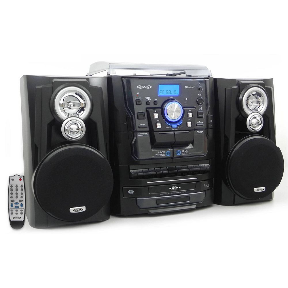 Jensen Bluetooth 3-Speed Stereo Turntable System with CD Changer