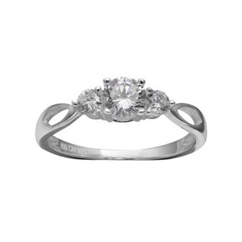 PRIMROSE Sterling Silver Cubic Zirconia 3-Stone Ring