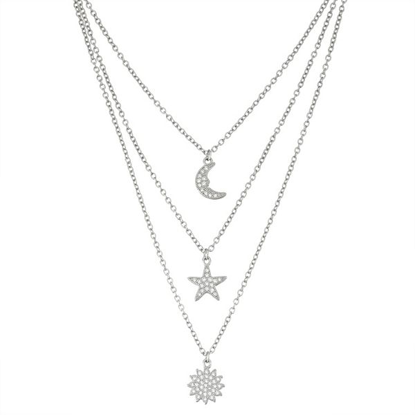 Layered moon and hot sale star necklace