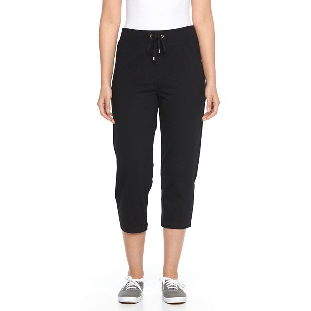 CROFT & BARROW Pants Womens M Navy Capri Mid Rise Drawstring