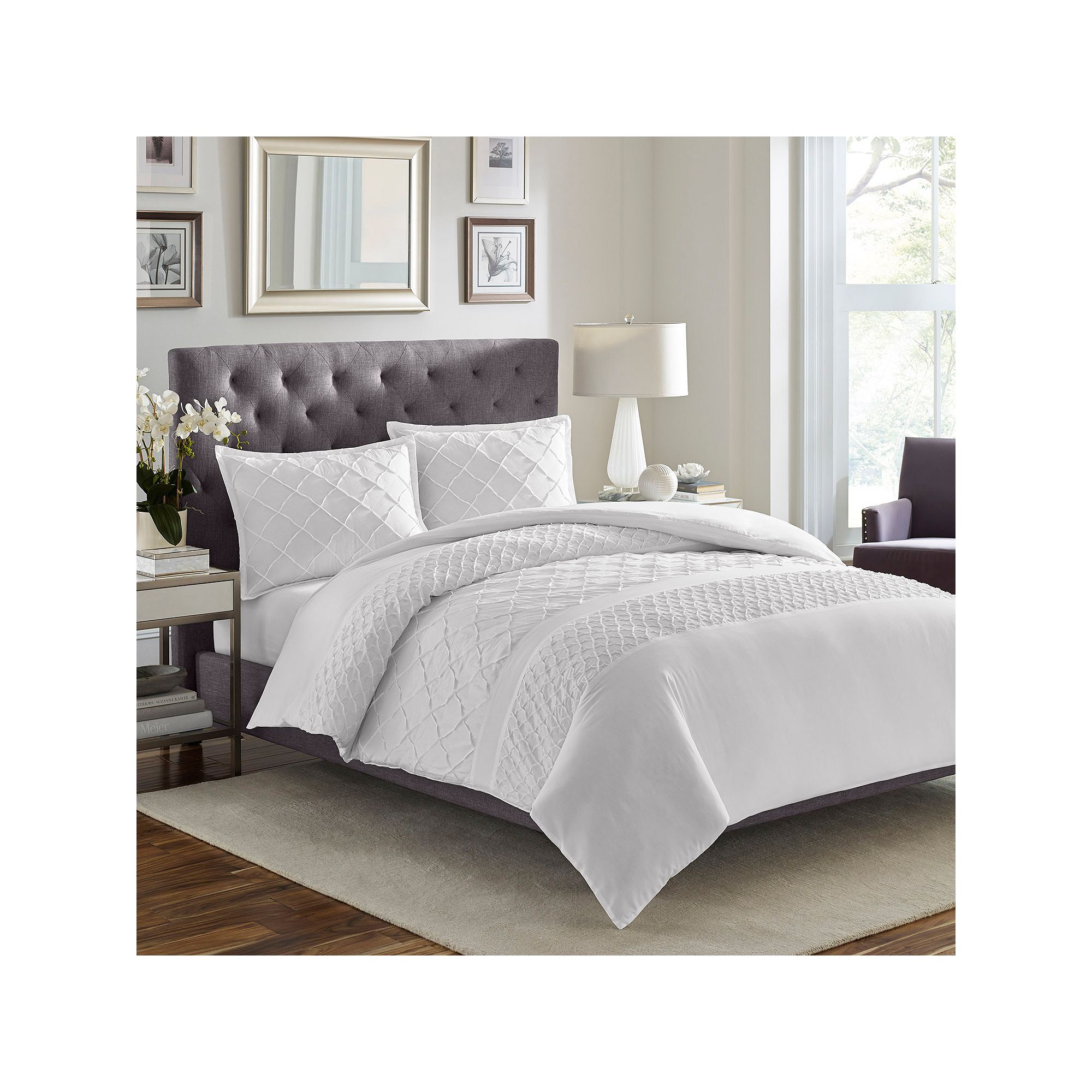 Stone Cottage Mosaic Duvet Cover Set, White