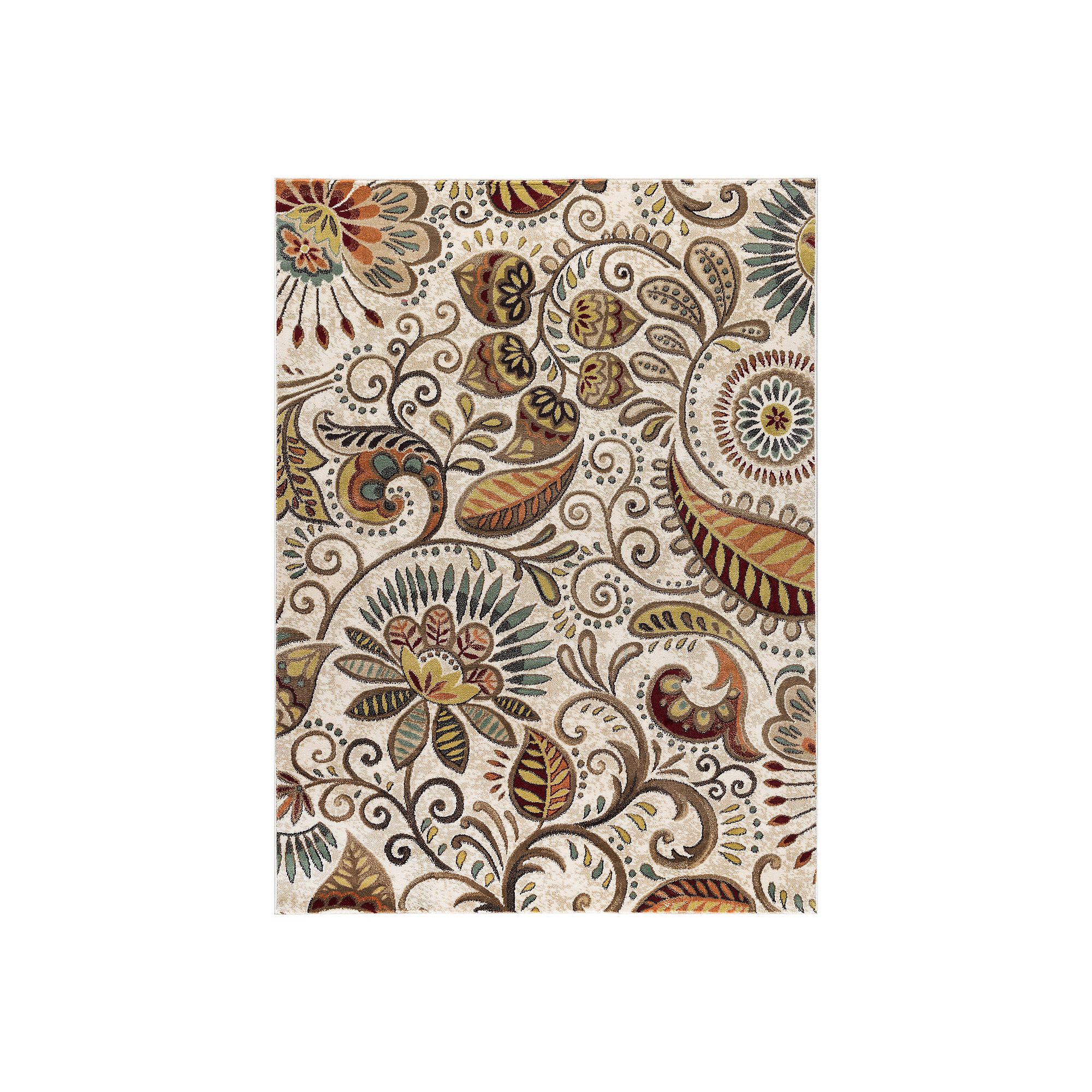 KHL Rugs Giselle Contemporary Rectangle Area Rug, Ivory