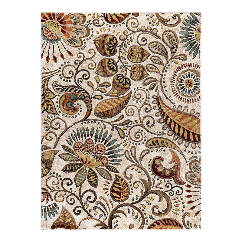 Tayse Area Rugs: Capri Rug: CPR1011 Ivory: 2 3   x 7 7   Runner