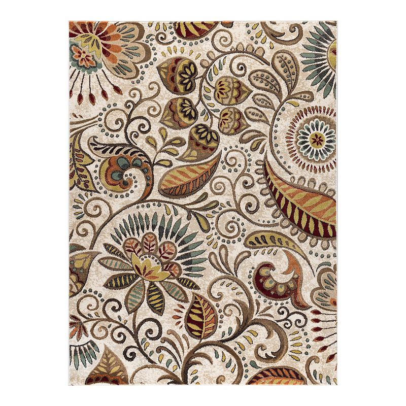 KHL Rugs Giselle Contemporary Rectangle Area Rug, Beige, 8X10 Ft