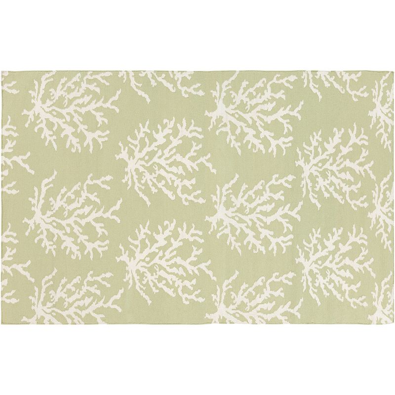 Decor 140 Beaumaris Coastal Coral Wool Rug, Green, 8X11 Ft