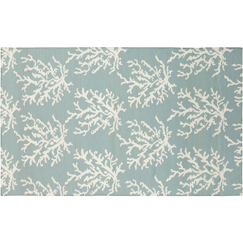 Decor 140 Beaumaris Coastal Coral Wool Rug, Blue, 5X8 Ft