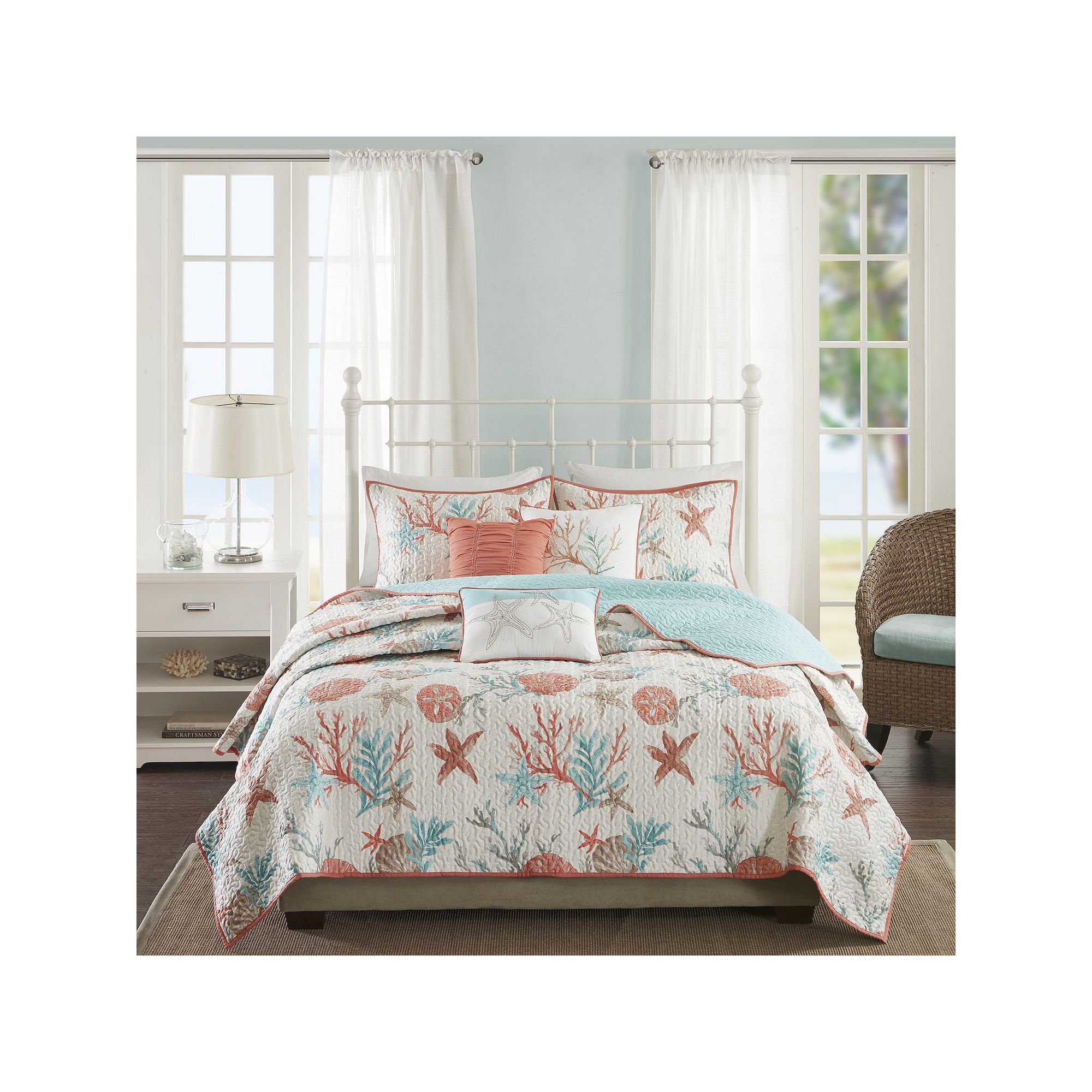 Madison Park Pacific Grove 6-piece Coastal Cotton Quilt Set with Shams and 