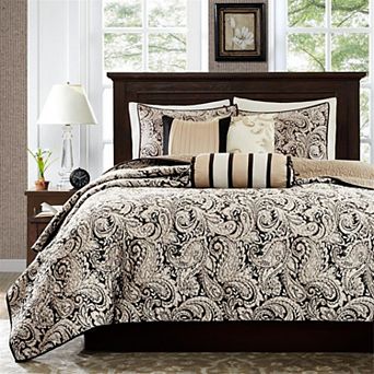Madison Park Whitman 6 pc Quilt Set with Shams and Throw Pillows