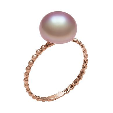 14k Rose Gold  Freshwater Cultured Pearl Ring
