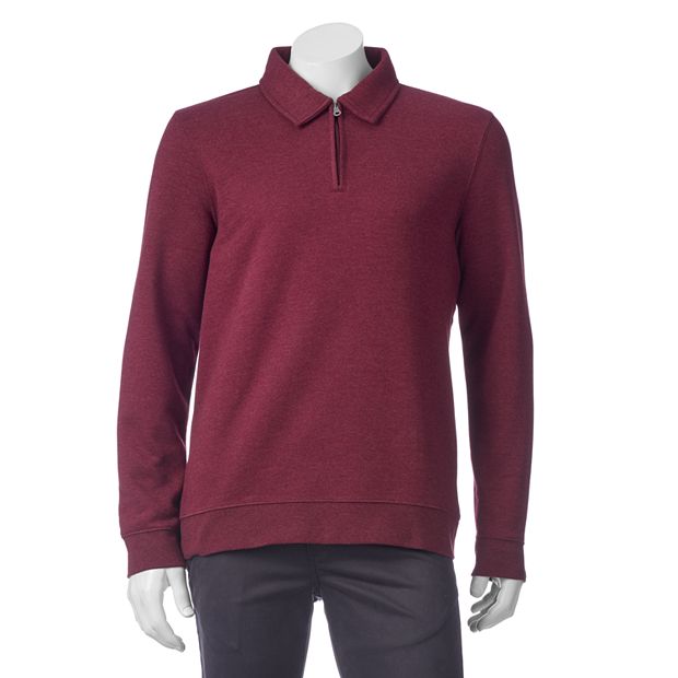 Men s Croft Barrow Fleece Quarter Zip Polo