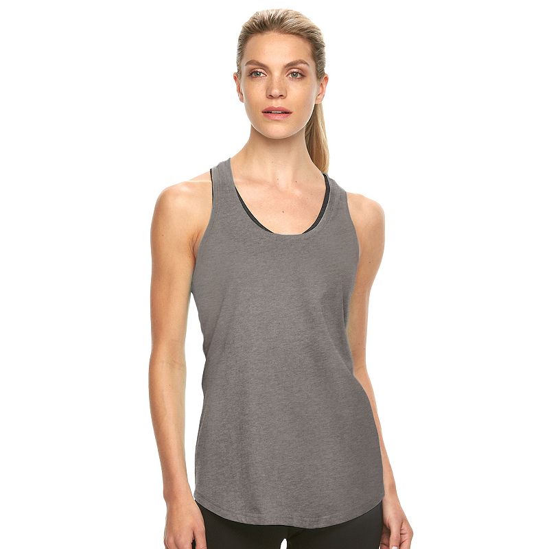 Womens Grey Racerback Tank Top | Kohl's