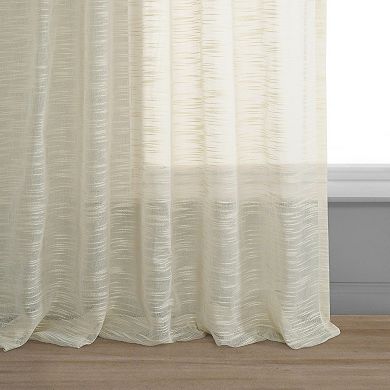 EFF 1-Panel Solid Open-Weave Sheer Window Curtain
