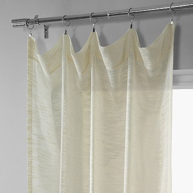 EFF 1-Panel Solid Open-Weave Sheer Window Curtain