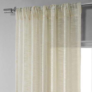 EFF 1-Panel Solid Open-Weave Sheer Window Curtain