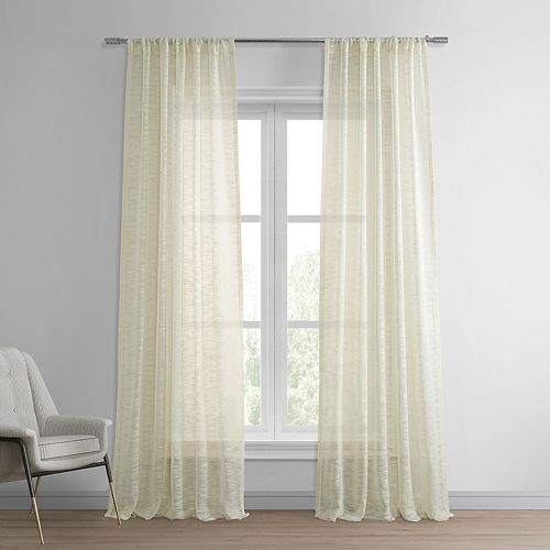 EFF Solid Open-Weave Sheer Curtain