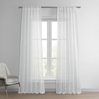 EFF 1-Panel Solid Open-Weave Sheer Window Curtain