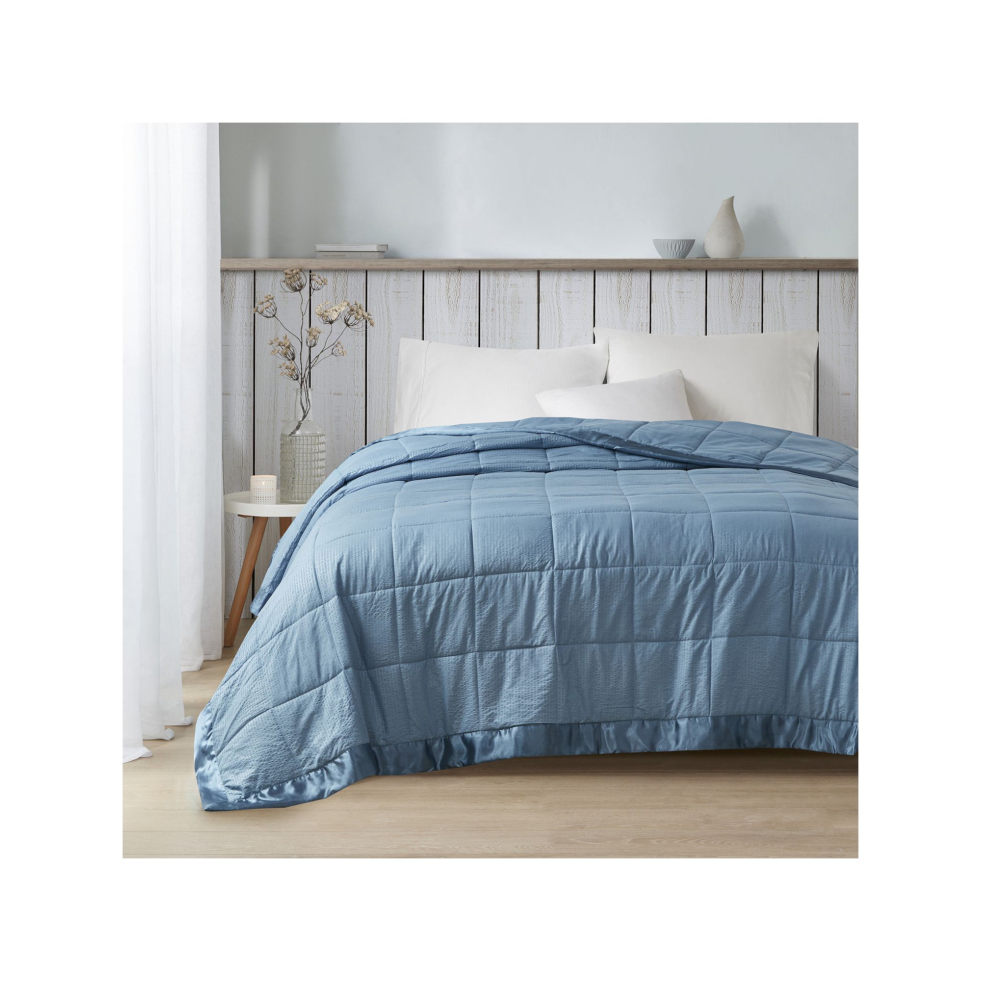 Madison Park Cambria Oversized Down Alternative Blanket with Satin Trim, Gr