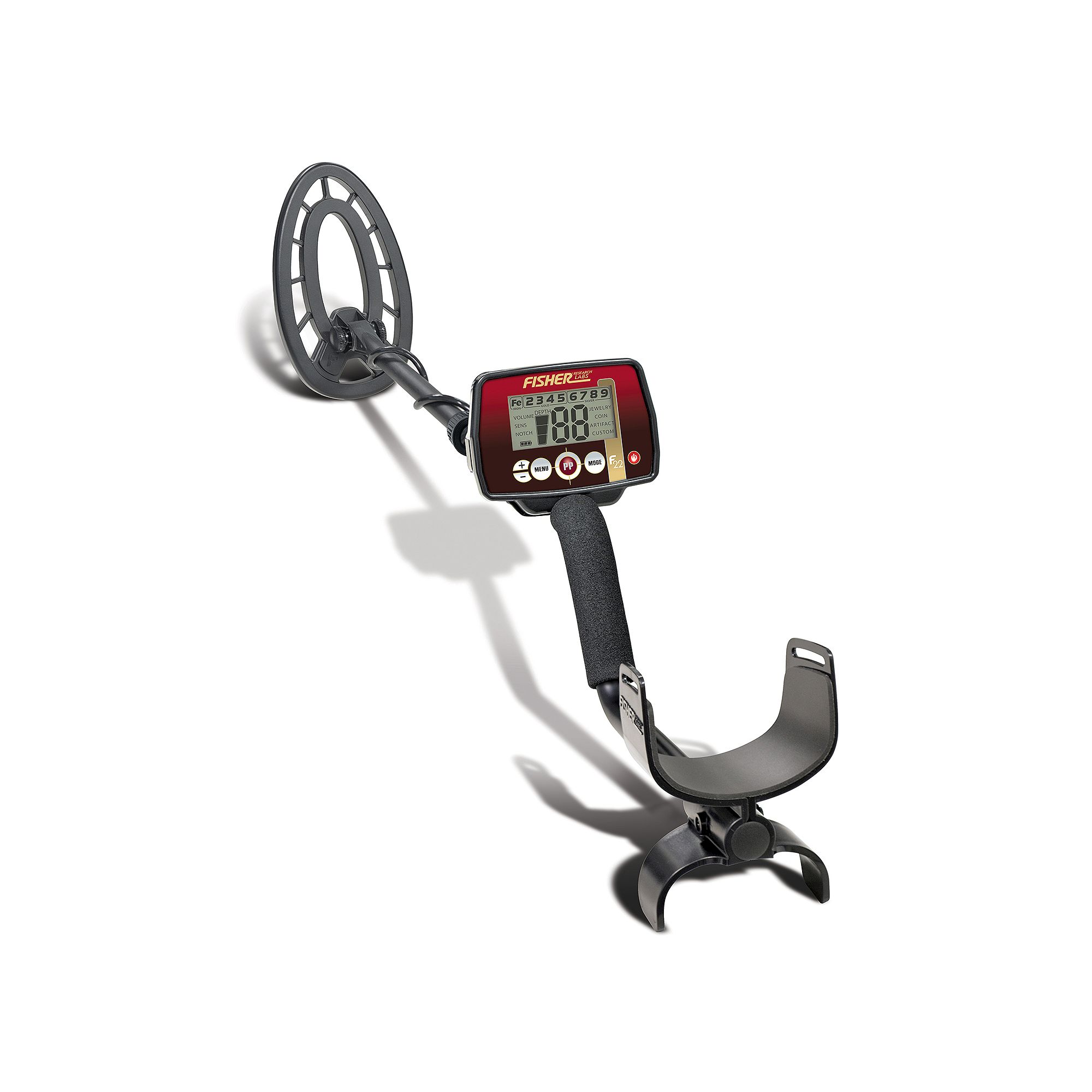 Fisher F22 Weatherproof Metal Detector, Black