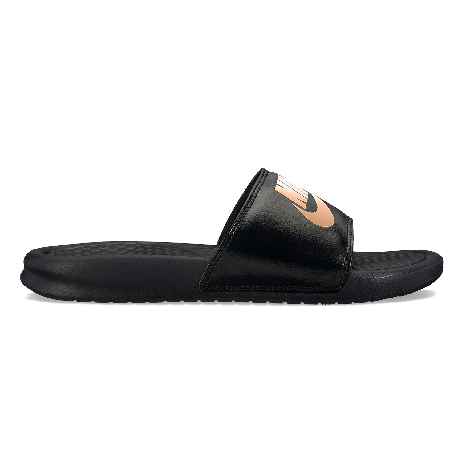 black nike sneakers with gold swoosh