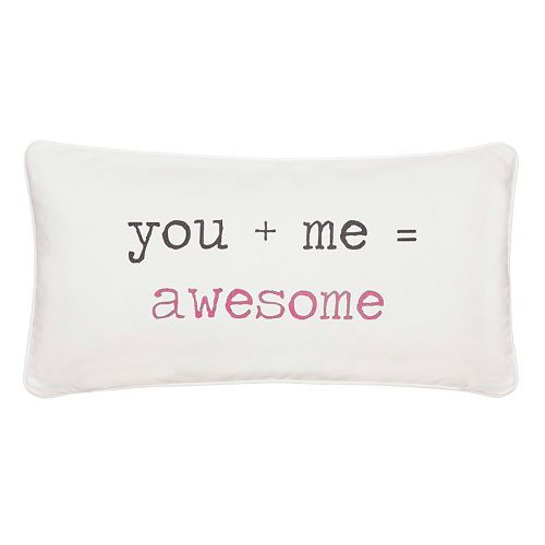 ''You + Me = Awesome'' Throw Pillow