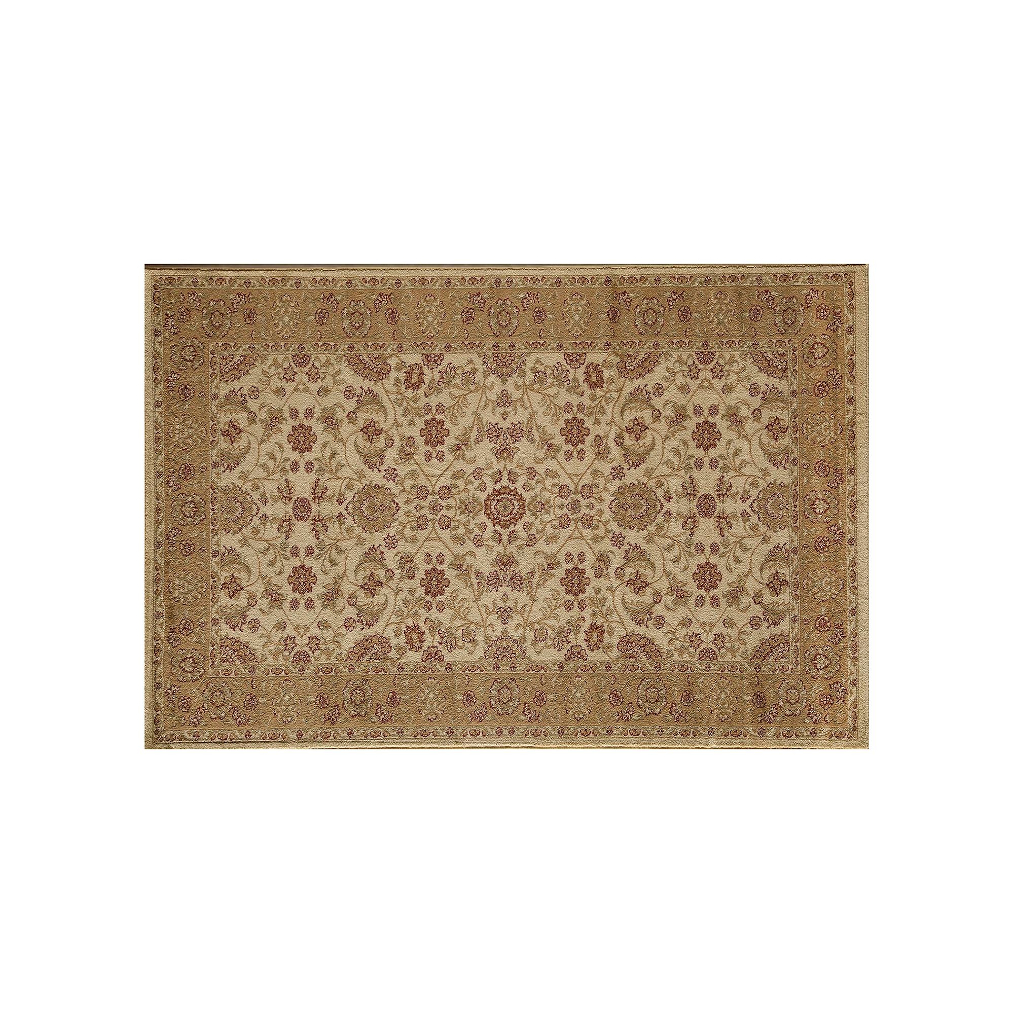 Rugs America Sorrento Tabriz Framed Floral Rug, Ivory